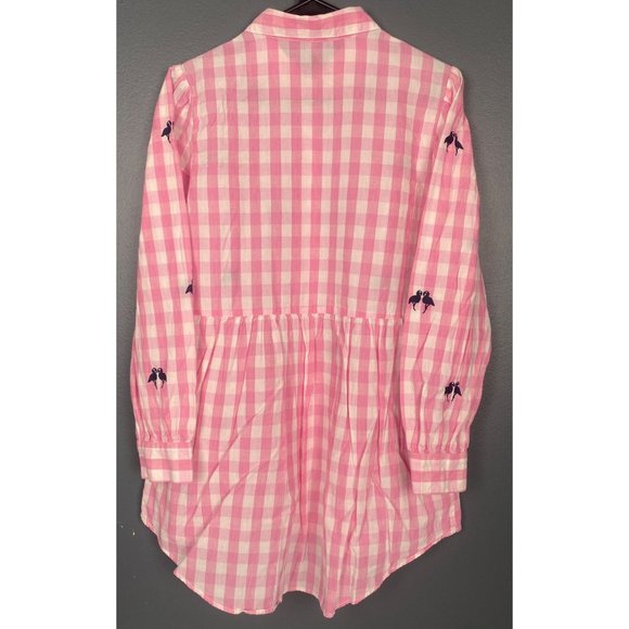 Crown & Ivy Pink Gingham Flamingo Embroidered - Picture 3 of 8